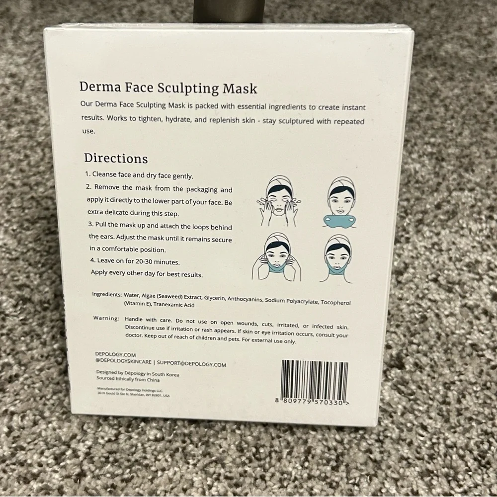 New Depology Derma‎ Face Sculpting Masks, 5 pack